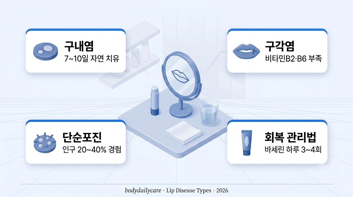 입술질환 3가지 (구내염·구각염·단순포진), 빨리 낫는 법 총정리